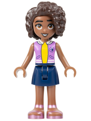 Friends Aliya - Medium Lavender Vest, Dark Blue Skirt, Metallic Pink Sandals