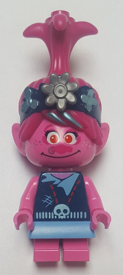 Poppy with Dark Blue Jacket and Flat Silver Flower
