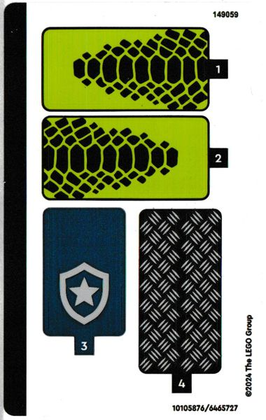 Sticker Sheet for Set 60415 - (10105876/6465727)
