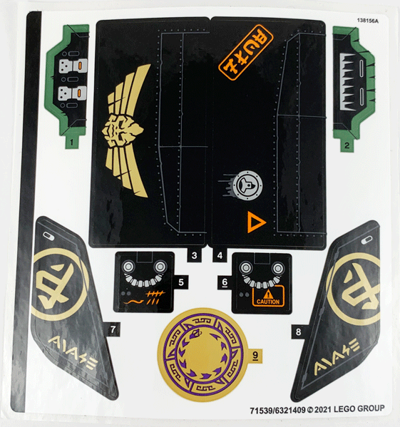 Sticker Sheet for Set 71736 - (71539/6321409)
