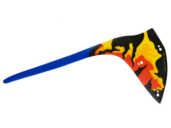 Plastic Part for Set 75574 - Wing Dragon Toruk Right Tailwing with Black Veins and Red, Bright Light Orange, Yellow, and Blue Trim Pattern