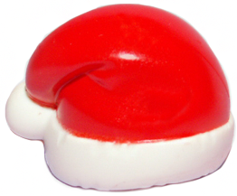Minifiguur, Hoofddeksel Pet, Kerstman met Afgedrukt Rood Bovenstuk Patroon