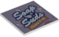 Tegel 6 x 6 met Onderbuizen met 'Soap Suds Cleans it all' Pattern