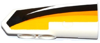 Technic, Pannello Rivestimento #21 Molto Piccolo Liscio, Lato B con Strisce Giallo, Arancione e Bianco su Sfondo Nero Motivo (Adesivo) - Set 42044