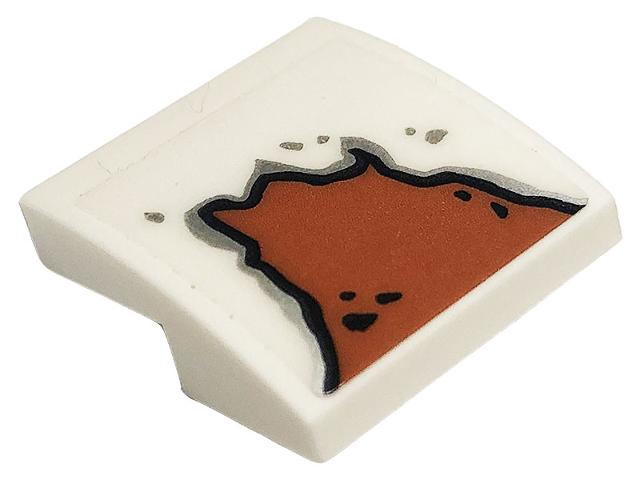 Schuin, Gebogen 2 x 2 x 2/3 with Rust Large Pattern (Sticker) - Set 10274