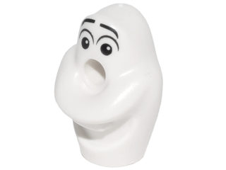 Minifigura, Cabeza, Olaf Modificado con Cejas Relajadas y Destellos hacia la Derecha Patrón
