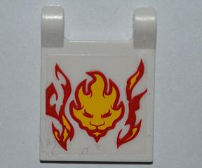 Vlag 2 x 2 Vierkant met Vlammen en Leeuwenkop Patroon (Sticker) - Set 9558