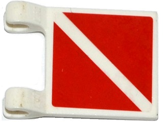 Vlag 2 x 2 Vierkant met 2 Rode Driehoeken Patroon aan Beide Zijden (Stickers) - Set 60095