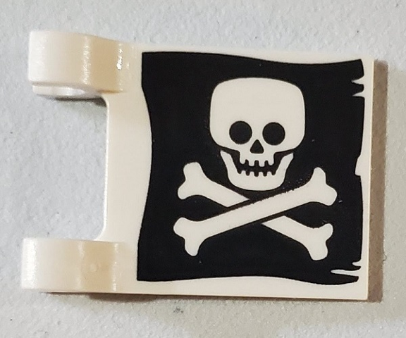 Vlag 2 x 2 Vierkant met Plat Schedel en Gekruiste Beenderen op Zwarte Achtergrond Patroon aan Beide Zijden (Jolly Roger)