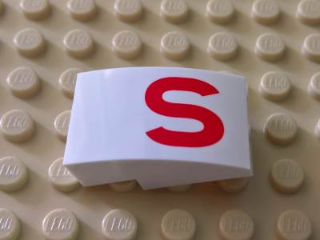 Schuin, Gebogen 3 x 2 met Rood 'S' Patroon