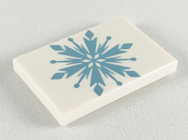 Platte 2 x 3 mit Metallisches Hellblau Schneeflocken Muster