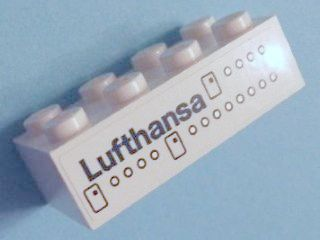 Brick 2 x 4 with 'Lufthansa', Airplane Doors and Windows Pattern on Both Sides (Stickers) - Set 40146