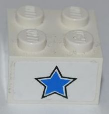 Brick 2 x 2 with Blue Star Pattern (Sticker) - Set 7970
