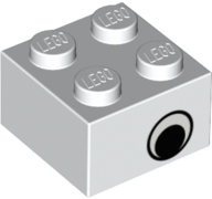 Brick 2 x 2 with Black Eye Offset with White Pattern on Opposite Sides