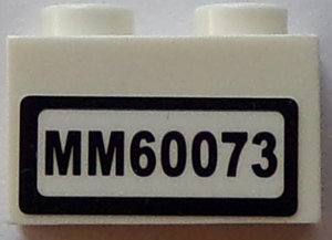 Brick 1 x 2 with 'MM60073' Pattern (Sticker) - Set 60073
