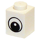 Brick 1 x 1 with Eye Simple with Black and White Pattern, Circle in Pupil