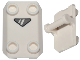 Piastra, Modificata 2 x 3 Invertita con 4 Bottoni e Maniglia a Barra Inferiore (Piastra Basculante) con Motivo Triangolo Grigio Bluastro Scuro (Scudo Sommossa SW)