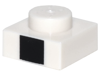 Plate 1 x 1 with Black Square Pattern