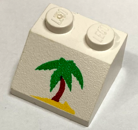 Slope 45 2 x 2 with Palm Tree Pattern