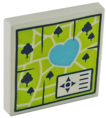 Tile 2 x 2 with Map Heartlake Park Pattern