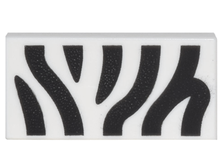 Piastrella 1 x 2 con Motivo Strisce di Zebra