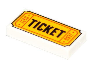 Tile 1 x 2 with 'TICKET' and '0937' Pattern