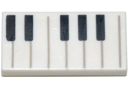 Tile 1 x 2 with Black and White Piano Keys Pattern