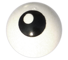 Technic Ball Joint with Black Eye with Pupil on Top Left Side Pattern