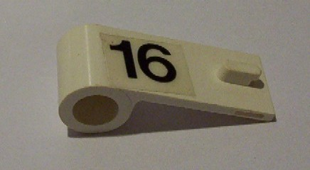 Door 1 x 3 x 1 Left with Number 16 Pattern (Sticker) - Set 6634