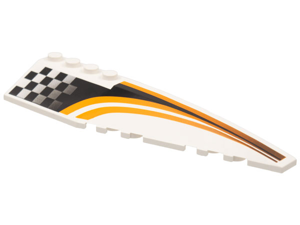 Wedge 12 x 3 Right with Black/Orange Checkered/Striped Race Pattern