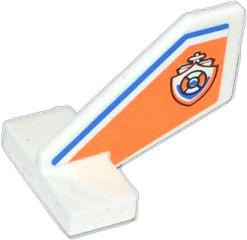 Tail Shuttle, Small with Blue Line and Coast Guard Logo on Orange Background Pattern on Both Sides (Stickers) - Set 60014