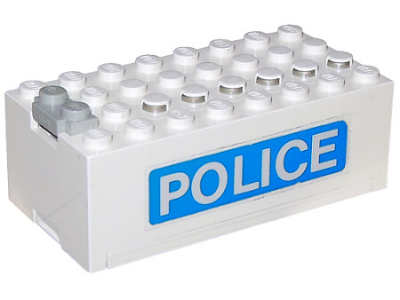 Electric 9V Battery Box Small with 'POLICE' Pattern on Both Sides (Stickers) - Set 6450