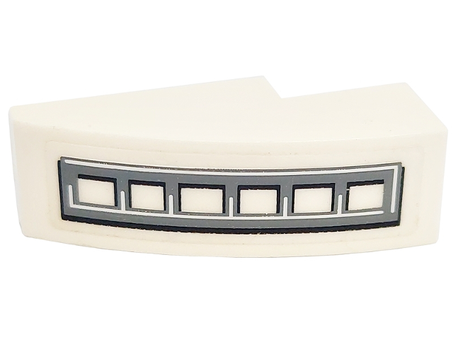 Slope, Curved 3 x 1 with Black and Dark Bluish Gray Grille Pattern Model Right Side (Sticker) - Set 5973