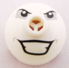Brick, Round 2 x 2 Dome Top with Angry Eyes and Grin Pattern (Joker Bomb)