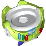 Minifigure Spacesuit with Lime Trim, Colored Buttons, and Simple Star Command Logo Pattern (Buzz Lightyear)