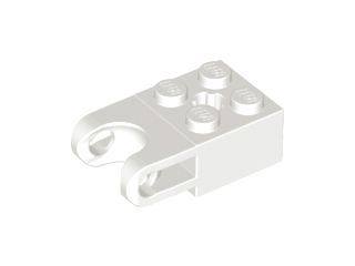 Technic, Brick Modified 2 x 2 with Ball Socket and Axle Hole - Straight Forks with Round Ends and Open Sides