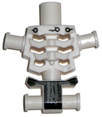 Torso Skeleton, Angular Rib Cage with Black Holes and Cracks and Gray Loincloth Pattern
