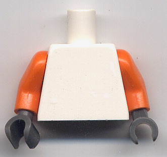 Torso Plain / Orange Arms / Dark Bluish Gray Hands