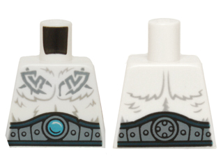 LEGO part Torso Fur with Dark Blue and Sand Blue Belt, Sand Blue Tribal Lines and Dark Azure Round Jewel (Chi) Pattern 973pb1878
