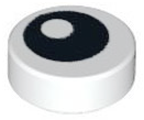 Tile, Round 1 x 1 with Black Eye with Pupil Pattern