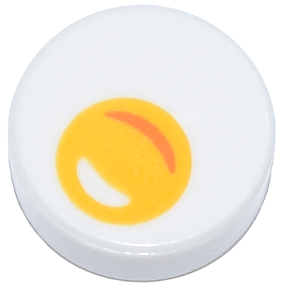 Tile, Round 1 x 1 with Egg Yolk Pattern