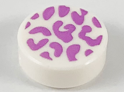Tile, Round 1 x 1 with Medium Lavender Splotches Pattern