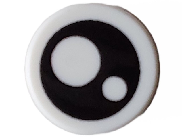 Tile, Round 1 x 1 with Black Eye with Pupil and Circle Pattern