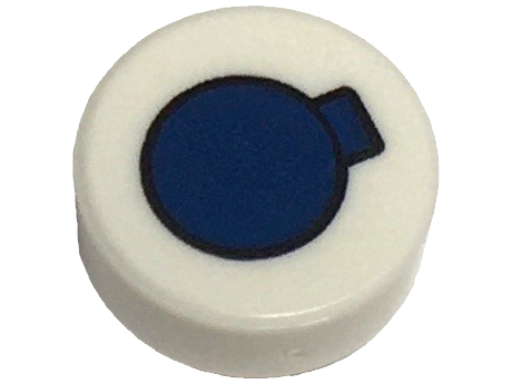 Tile, Round 1 x 1 with Dark Blue Circle with Tab Spray Can Top Pattern