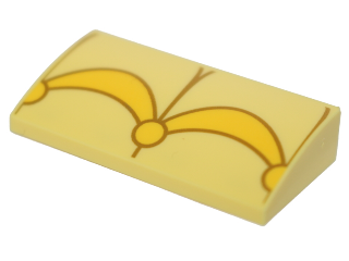 Slope, Curved 2 x 4 x 2/3 with Bottom Tubes with Yellow Arches and Circle Pattern