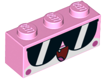 Brick 1 x 3 with Cat Face Wide Sunglasses, Open Mouth with Tongue Pattern (Shades Unikitty)