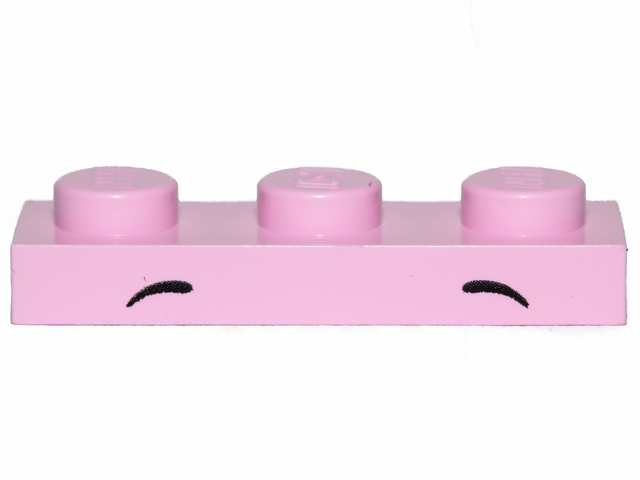 Plate 1 x 3 with 2 Small Black Arcs, Middle and Rounded Pattern (Unikitty / Disco Kitty Eyebrows)