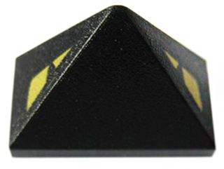 Schräge 45 2 x 1 Dreifach mit unterem Stollhalter mit dreieckige gelbe Augen Muster