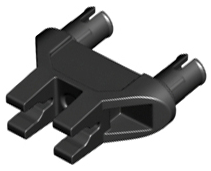 Technic, Épingle Double Triangle 1 x 3 avec 2 Clips avec Trous de Goupille Carrés