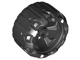 Roue Plastique Dur, Crantée 37mm D. x 22mm avec 5 Rayons
